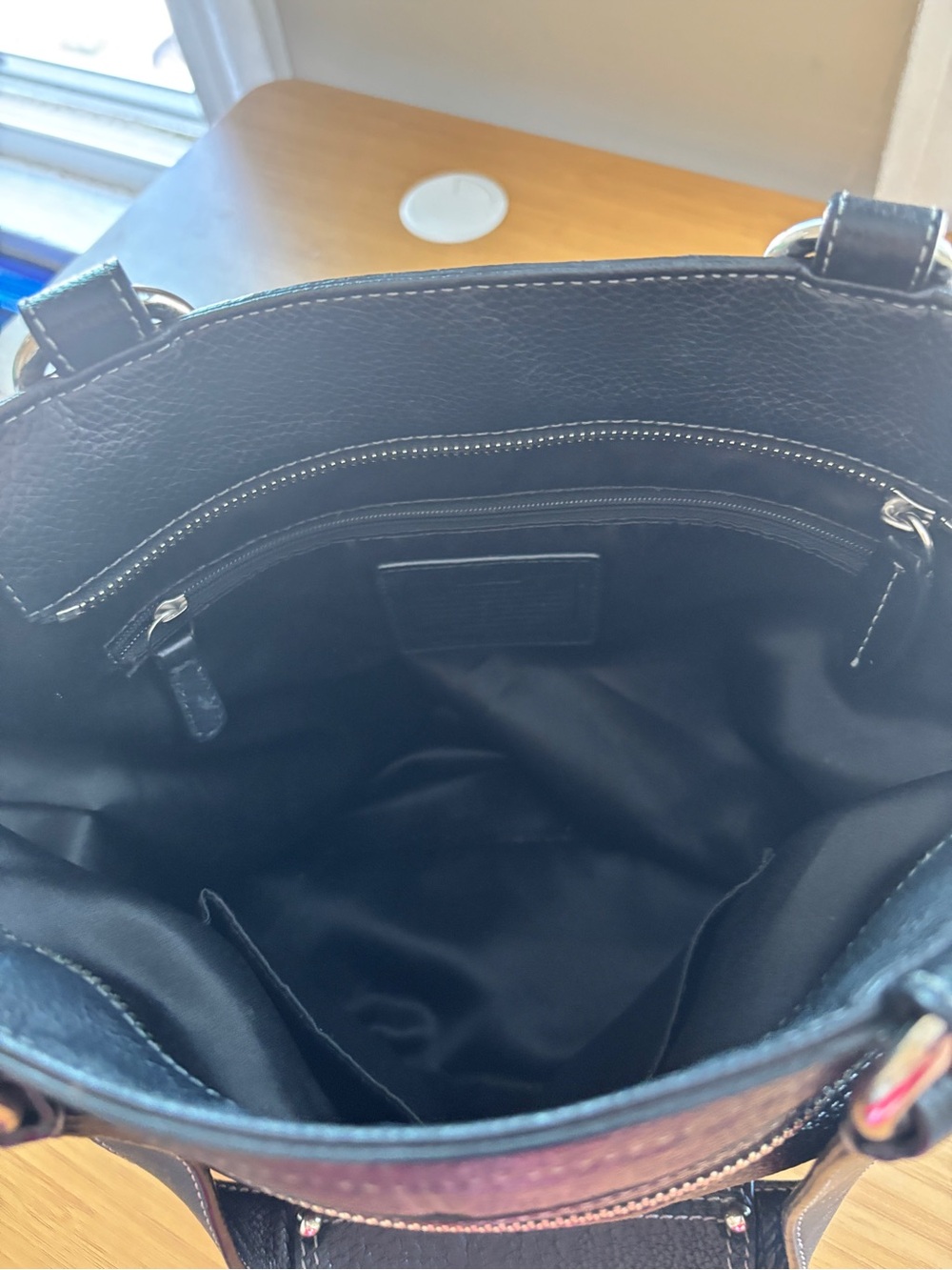 Vintage Coach Black Pebbled Leather Tote Bag Style 14683 - Picture 9 of 9